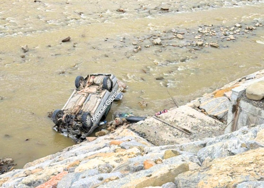 Ayancık’ta otomobil çaya uçtu