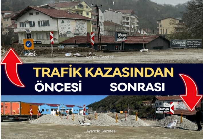 Ayancık’ta kazanın ardından yol çalışması alanında önlemler artırıldı
