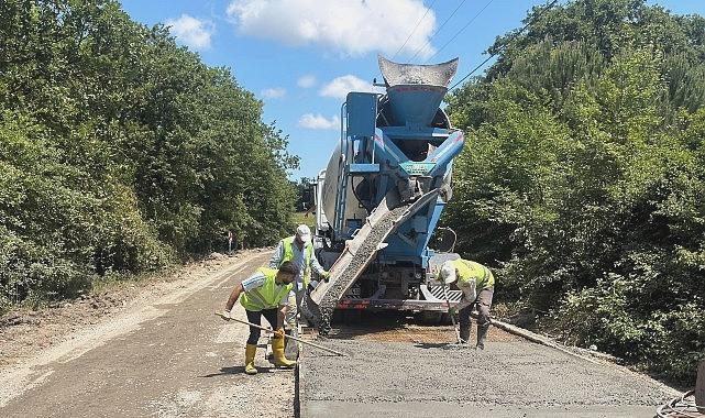 Gebze Duraklı’da beton yol onarılıyor