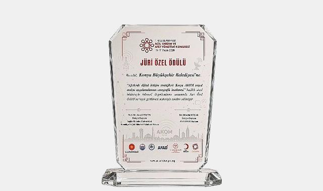 Konya AKOM’a Uluslararası Kongreden Jüri Özel Ödülü