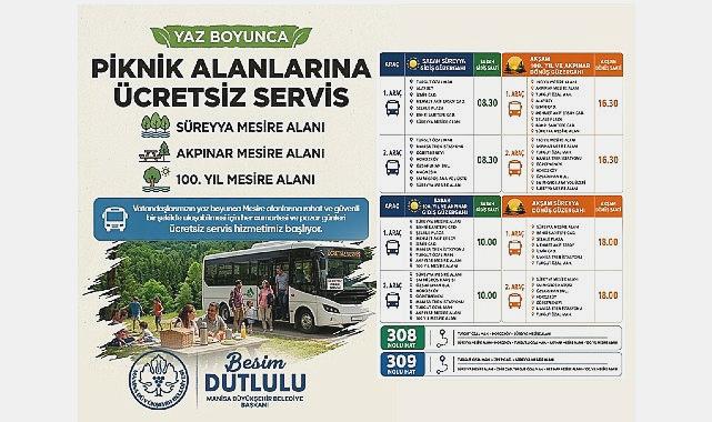 Mesire Alanlarına Ücretsiz Ulaşım Başlıyor
