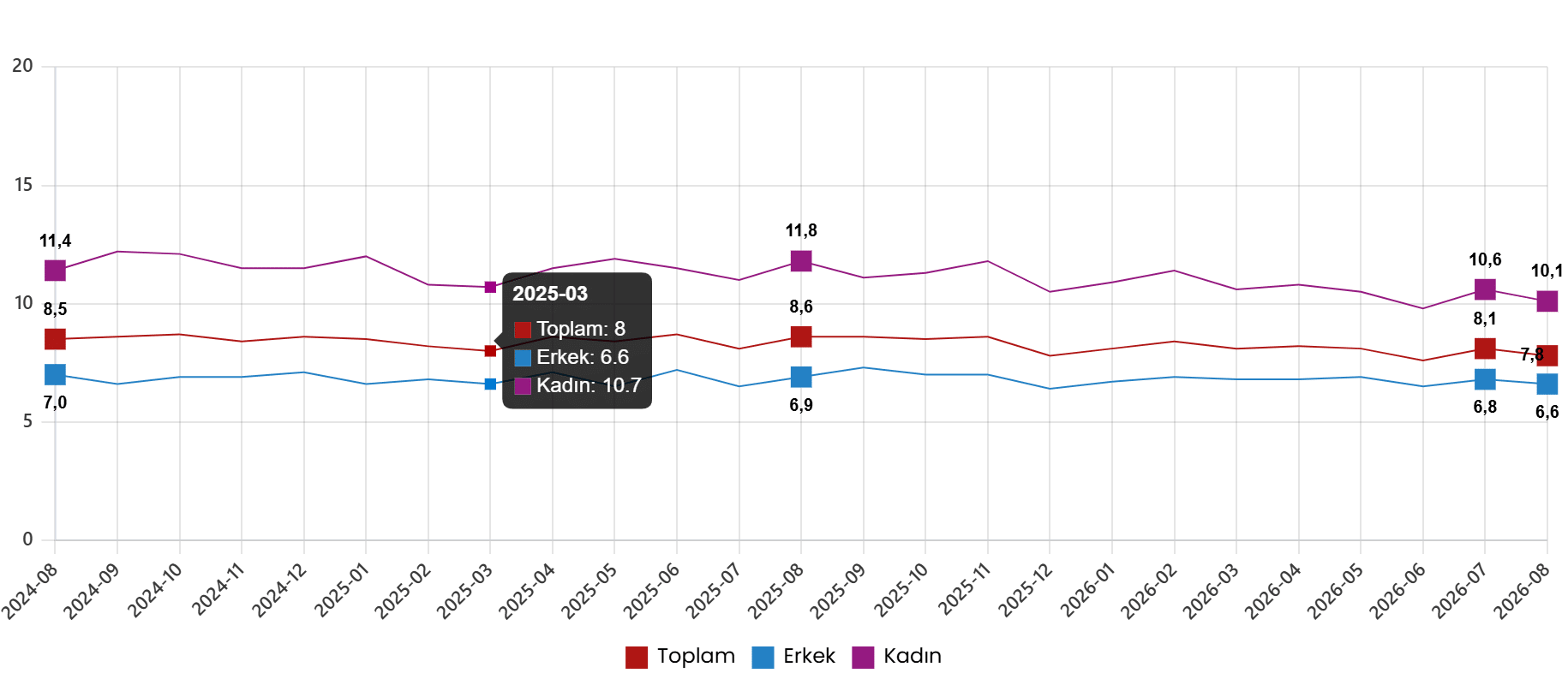 İşgücü İstatistikleri, Ağustos 2026