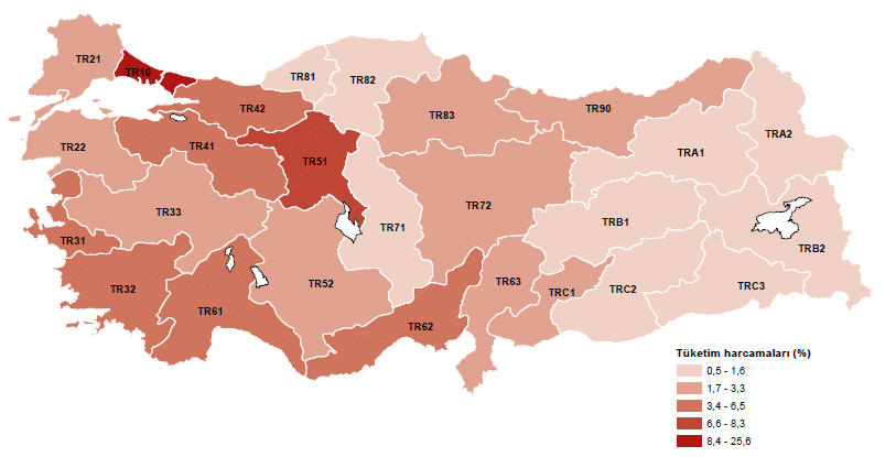 Hanehalkı Tüketim Harcaması (Bölgesel), 2025