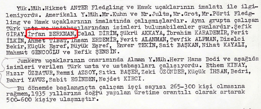 "Küçük İrfan" TAYYARE MAKİNİSTİ